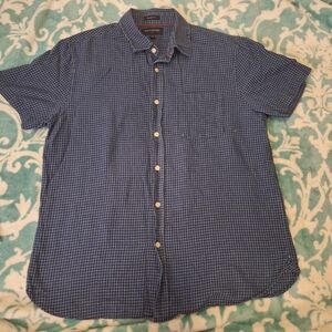 Banana Republic Navy Checkered Button Down Shirt